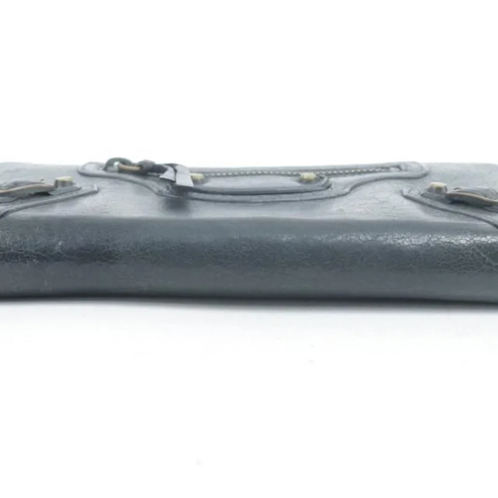 Balenciaga Black Leather Arena Classic Long Wallet